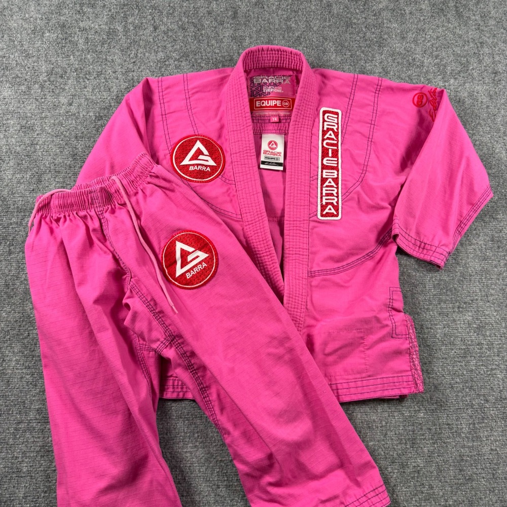 Gracie Barra BJJ Gi Youth Y4 Pink Equipe GB Edition Jiu Jitsu Uniform Set